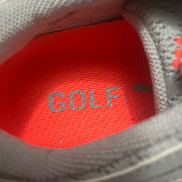 Puma Biofly Mesh Golf Shoes Womens Size 7 Grey Orange Waterproof Spikeless